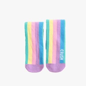 Sosete lungi fara calcai cu dungi verticale colorate pastel