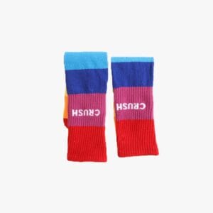 Sosete lungi fara calcai cu dungi orizontale colorate